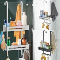 black silver hanging bath shelves bathroom shelf organizer nail free shampoo holder storage shelf rack bathroom basket holder