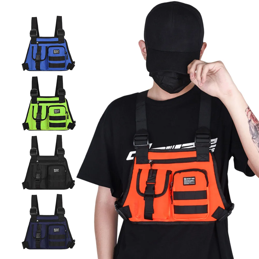 

Men Molle Shoulder Vest Bags Adjustable Oxford Daily Messenger Bag Safe Multifunctional Portable Lightweight for Outdoor Camping