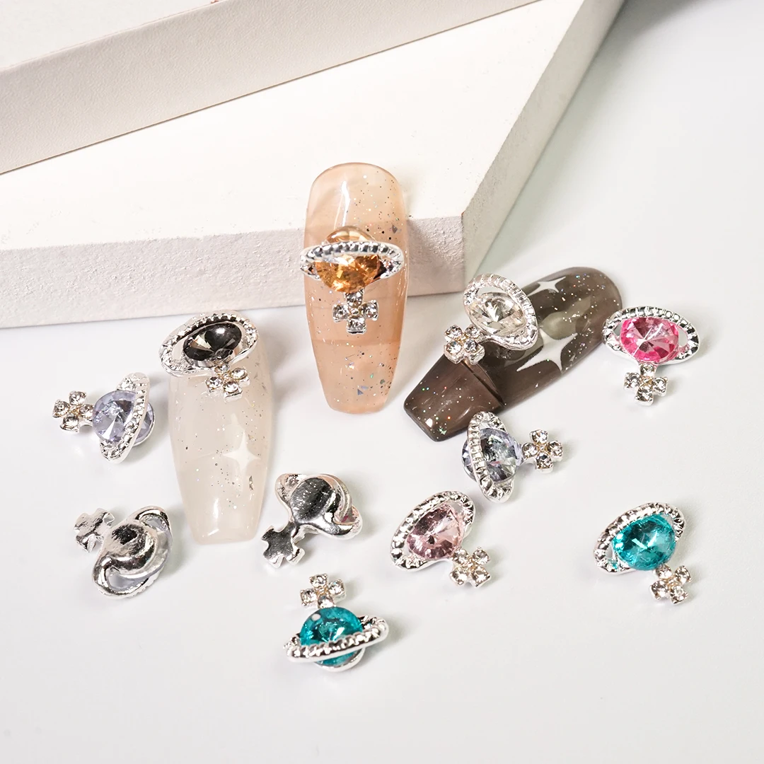

Planet Nail Charm Alloy Jewelry Luxury Diamond Nail Parts Gems Stones Crystal Art Diy Decoration Rhinestones Manicure