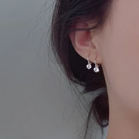 2022 new fashion simple single zircon silver kindness earrings female personality fashion earrings birthday gift wedding jewelry