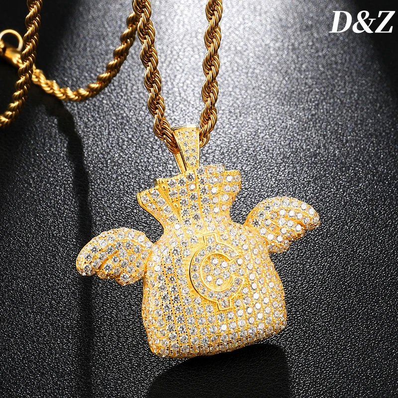 Ожерелье D &amp Z с подвеской в виде буквы C цепочка кулоном крыла сверкающего