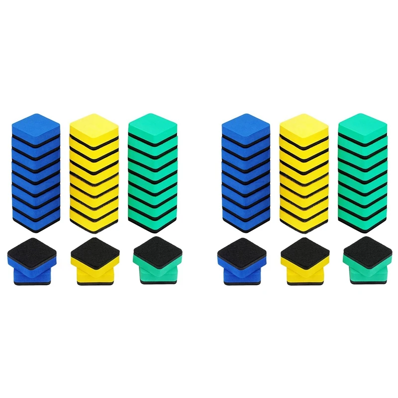 

60Pcs Whiteboard Eraser Washable And Reusable Magnetic Whiteboard Eraser For Cleaning Dry Erase Markers