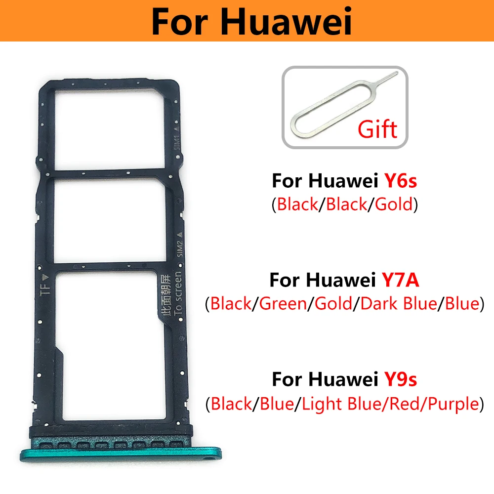 10 Pcs SIM Card For Huawei Y6S Y7A Y9S SIM Card Slot SD Card Tray Holder Adapter Replacement Spare Parts images - 6