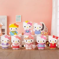 kawaii sanrio anime figure hello kitty change clothes series figurine cute desktop decor pvc toys for girls birthday present