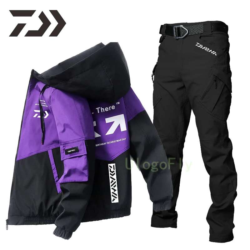 

Daiwa Fishing Set Spring Summer Thin Men Patchwork Fishing Clothes Anti-sweat Breathable Quick Dry Fishing Wear Hoodie Outdoor