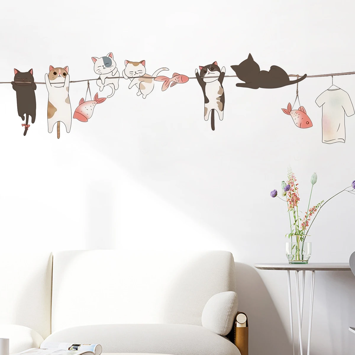 1 шт. декоративная водостойкая наклейка на веревку с изображением котят