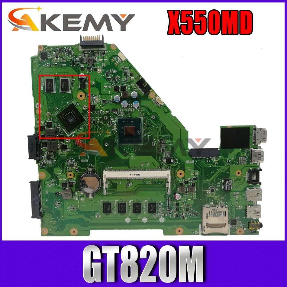 

Akemy 60NB06P0-MB2400 Motherboard For ASUS X550MD Y582M X550MD X550MJ X552M MAIN BOARD 820M Graphics