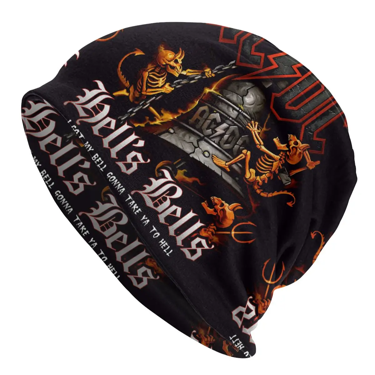 

AC DC The Bell Rock Roll Beanie Bonnet Knit Hats Men Women Fashion Unisex Australian Band Star Winter Warm Skullies Beanies Caps