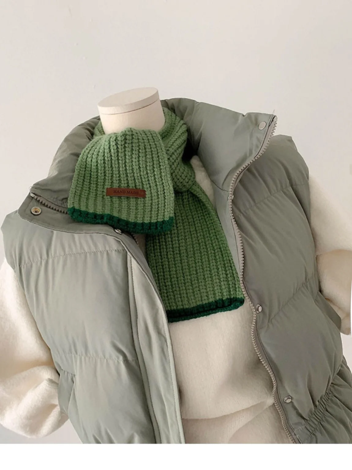 Elastic Waist down Jacket Cotton-padded Clothes Vest Women South korea Stand Collar Quilted Warm Slim fit Small Short Co...