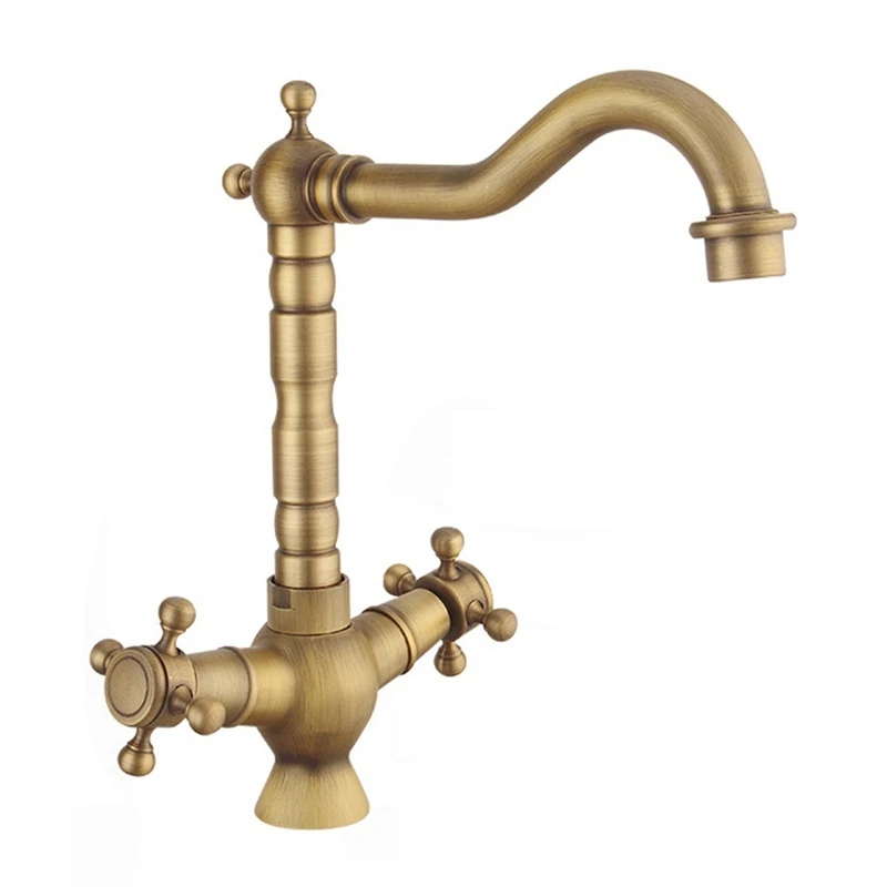 

BEAU-Bathroom Faucets Tub Faucet,2 Handles Widespread Bathroom Sink Faucet Antique Brass Basin Mixer Tap Faucet