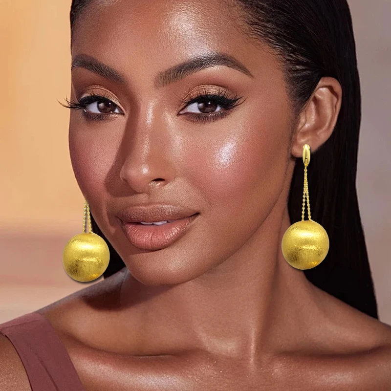 Висячие серьги-капли в африканском стиле длинная цепь большая бусина