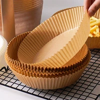 50pcs 16cm air fryer disposable paper liner non stick mat cake baking tools waterproof french fries oil plates kitchen supplies