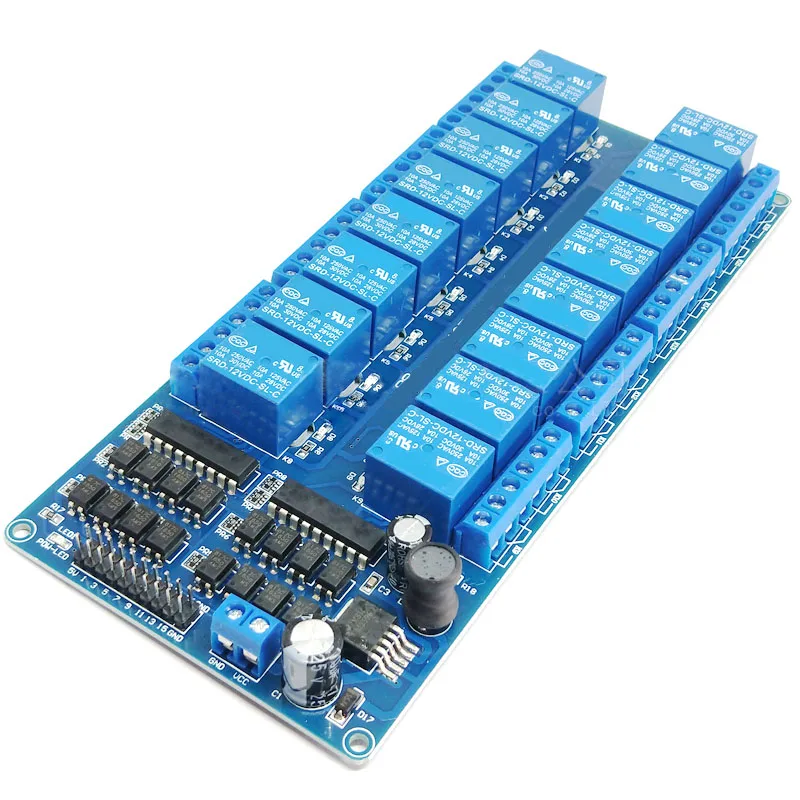 

1pcs 5V 12V 16 Channel Relay Module for arduino ARM PIC AVR DSP Electronic Relay Plate Belt optocoupler isolation