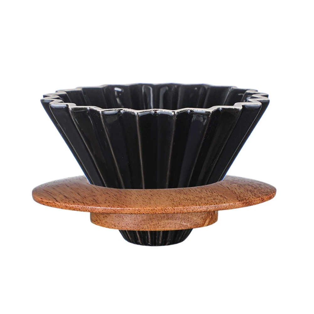 

Coffee Filter Ceramic Pour over Coffee Dripper Set V60 Dripper Removable Dripper with Stand Coffee Funnel Black