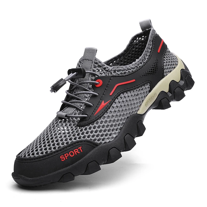 2023 Men's Sandals Non-Slip Breathable Wading Creek Shoes Casual Summer Hiking Mesh Outdoor Shoes Large Size 38-46Size Shoes