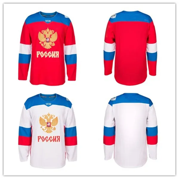 

Rare Vintage Team Russian White Red Hockey Jersey Embroidery Stitched Customize any number and name