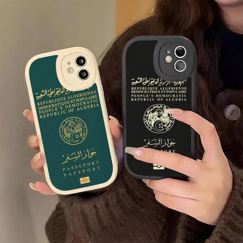 

Algerian Passport Phone Case Hard Leather Phone Case for iPhone 13 12 Mini 11 14 Pro Max Xs X Xr 7 8 Plus 6 6s Se 2022