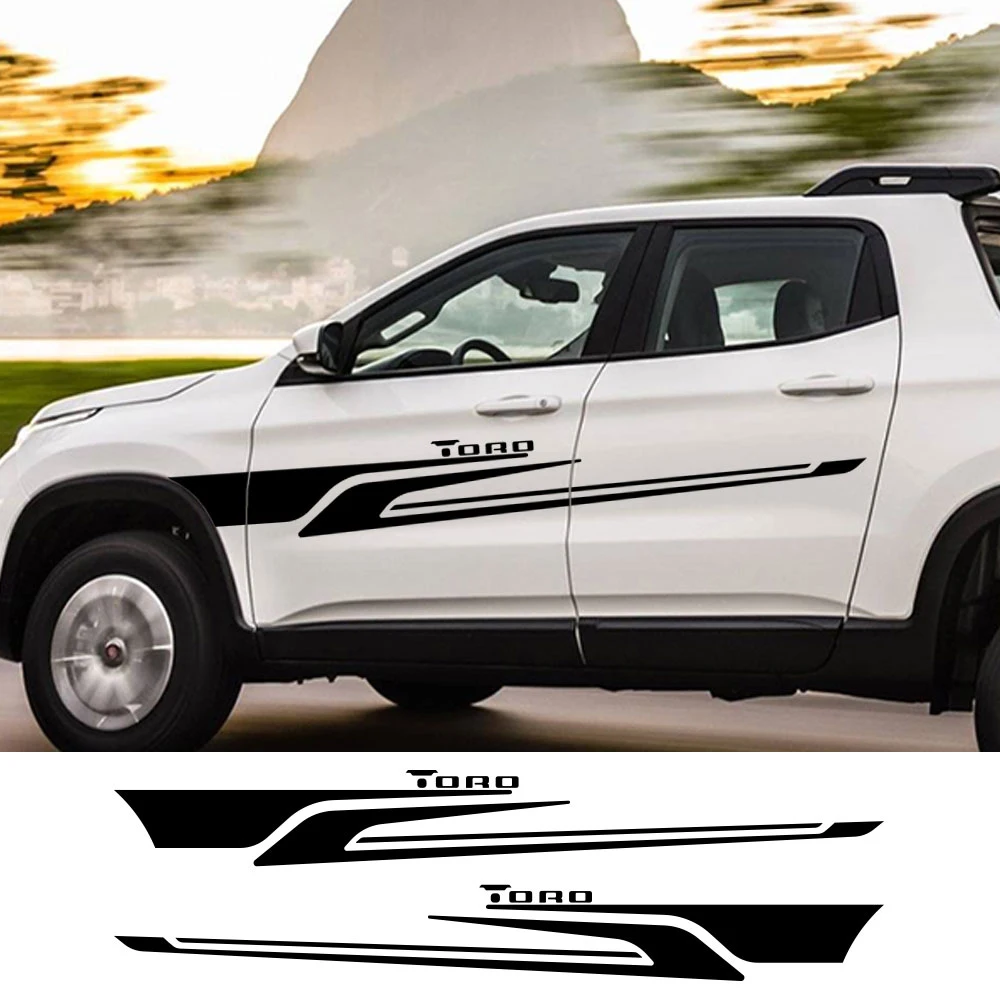 Наклейки на боковую юбку кузова пикапа для Fiat Toro Ultra Volcano Freedom Graphics Truck виниловая