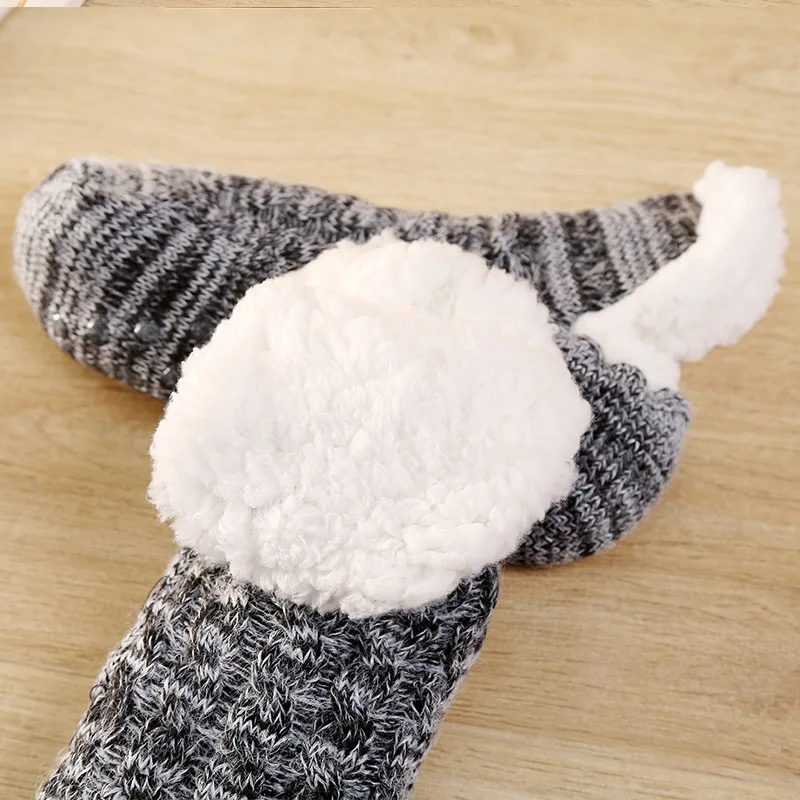 Winter Snow Socks Women Thicken Warm Home Bedroom Socks Slippers woman Non-Slip Foot Warmer Knitted Sock Chaussettes Pour Femmes