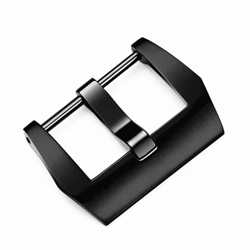 Brushed Stainless Steel Pin Buckle Leather Strap Black Silver  Watch Buckle 18mm 20mm 22mm 24mm 26mm Fit For Panerai Watches