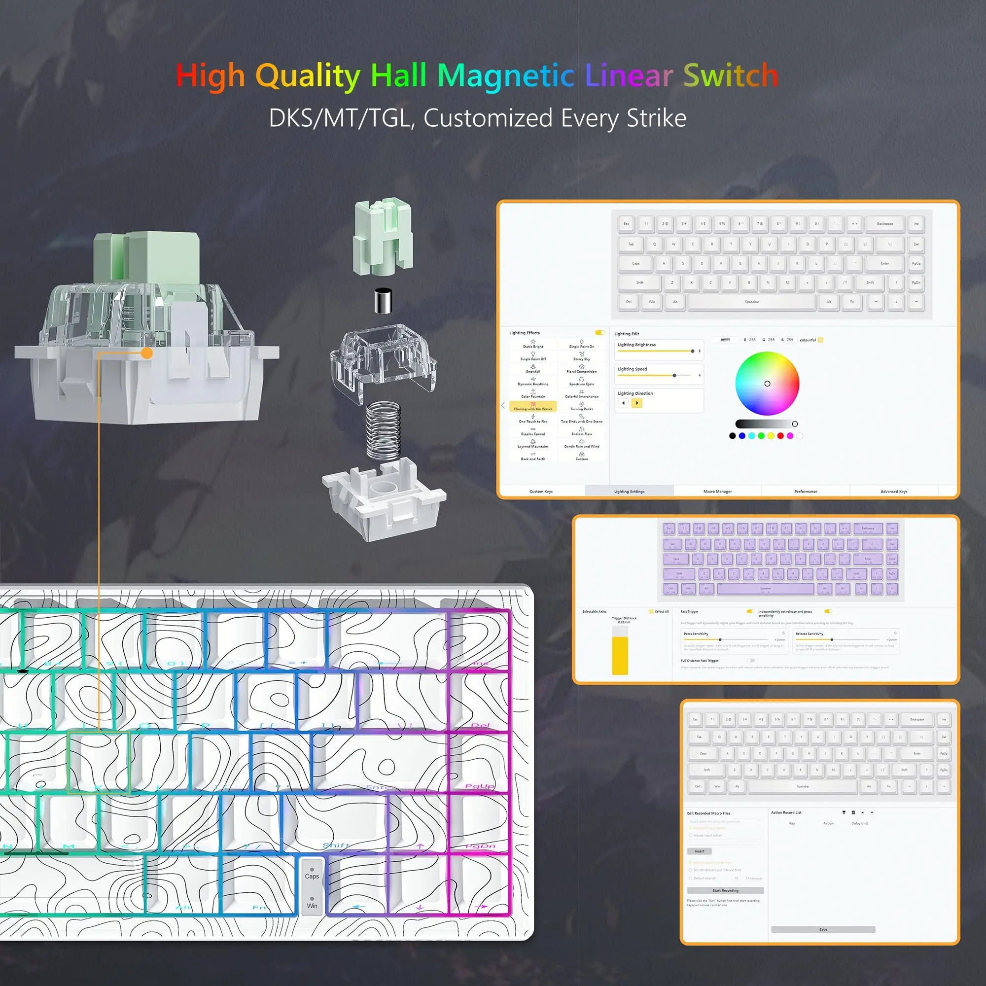 Womier M68 HE V2 магнитный переключатель с быстрым триггером 60% игровая клавиатура