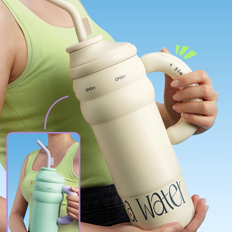 Фото 1300 мл кофейная чашка, термобутылка, нержавеющая сталь, двухслойная изоляция, кружка для холодных и горячих путешествий, вакуумная фляжка, приблизительно №5