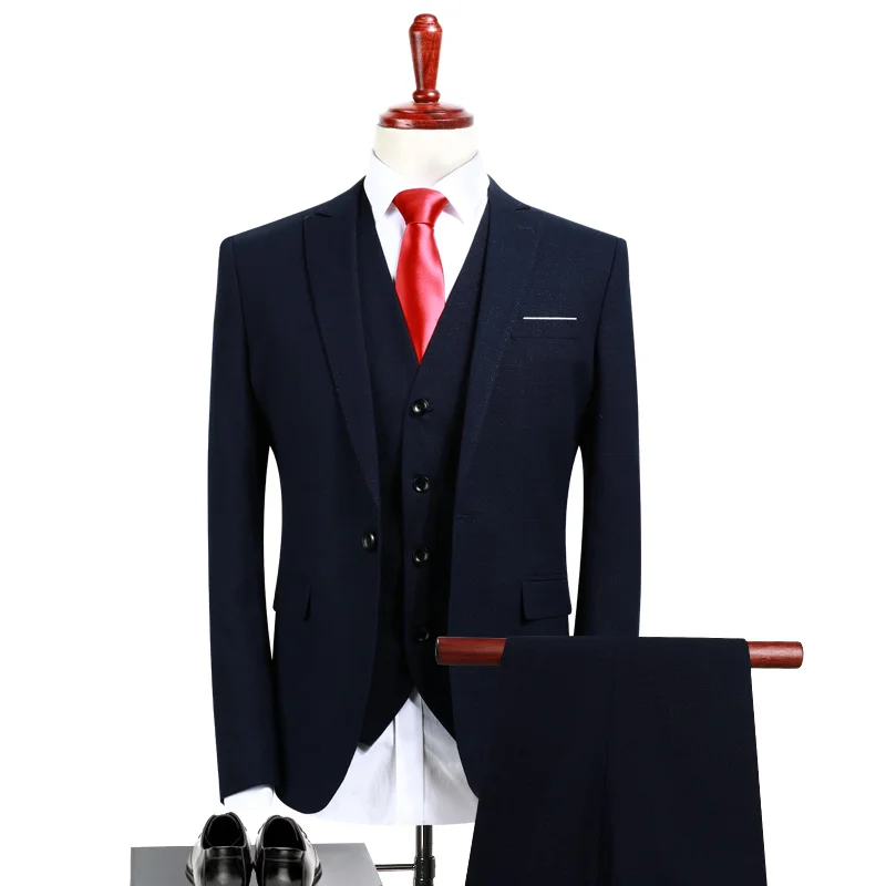 

[Jacket+Pants+Vest] Fashion Boutique Formal Fine Grid Suit Peaky Blinders Cosplay Party Dresses Elegant Men Wedding Suits Groom