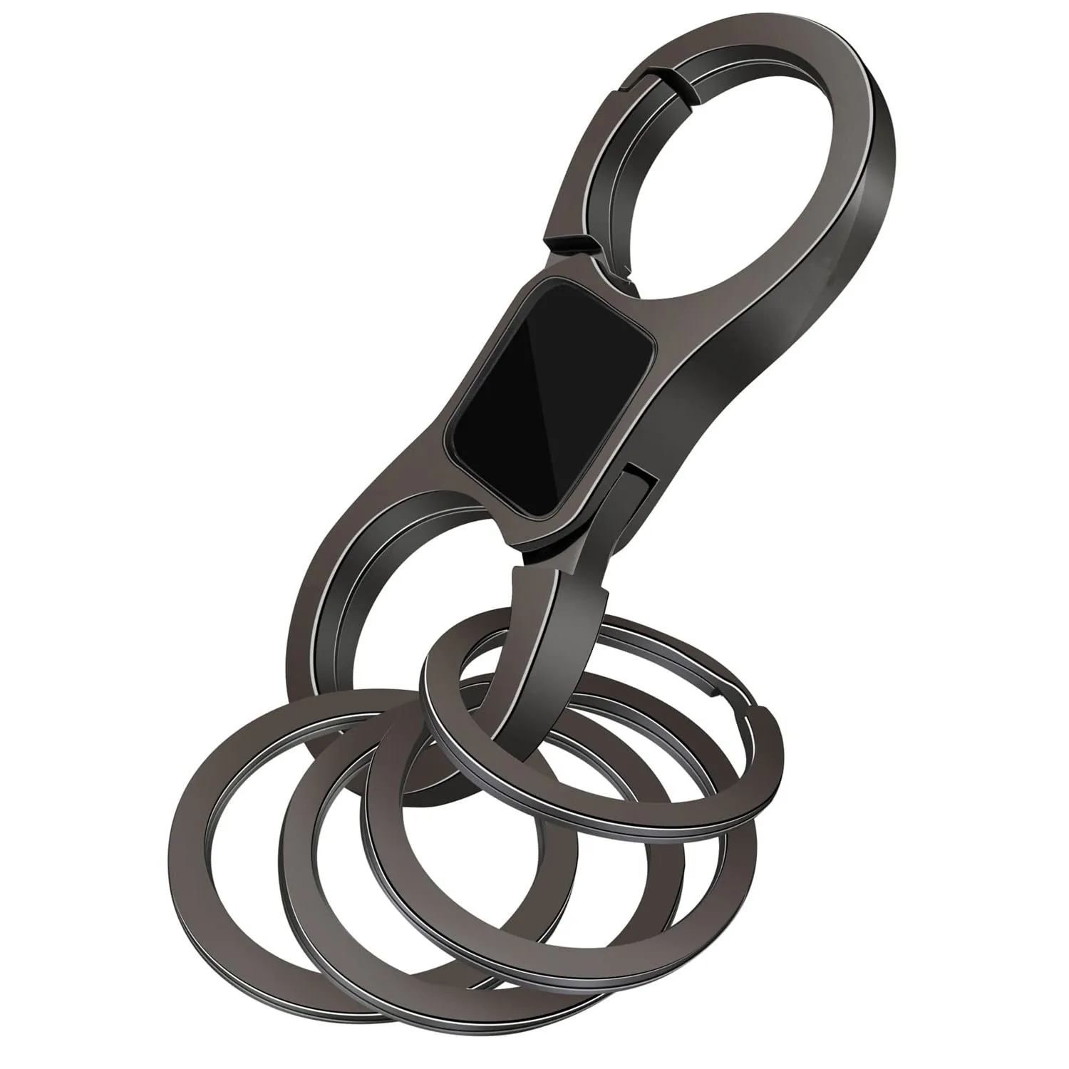 

Брелок для ключей, быстросъемная пружина с 4 кольцами для ключей, сверхмощный автомобильный брелок-органайзер для мужчин и женщин