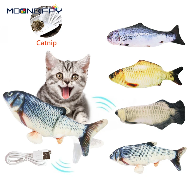 

Electronic Fish Pet Soft Shape Cat Toy Electric USB Charging Simulation Fish Toys Funny Cat Chewing Playing Supplies Dropshiping