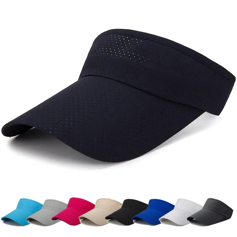 

Summer Breathable Air Sun Hats Men Women Adjustable Visor UV Protection Top Empty Solid Sports Tennis Golf Running Sunscreen Cap