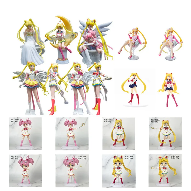 S Tsukino Usagi Kawaii Action Figure Pvc Car Ornaments Collection Model Doll Kids Toys Gift