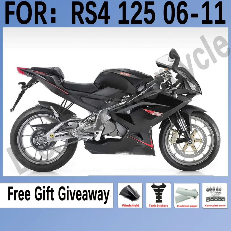 

Формочка под давлением для мотоцикла, новый комплект обтекателей ABS для Aprilia RS125 06 07 08 09 10 11 RS4 RSV 125, обтекатель 2006-2011, черный комплект