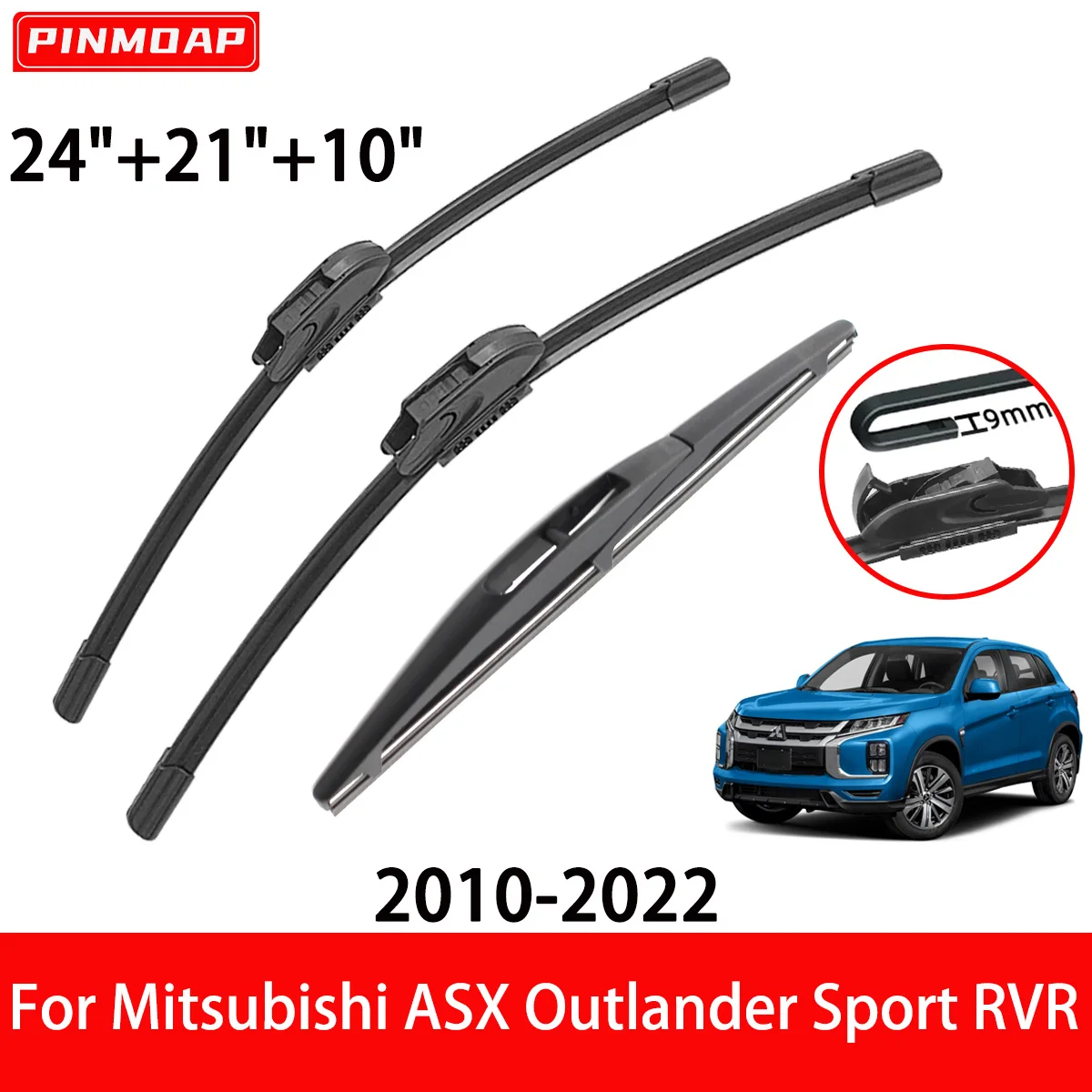 

Автомобильные дворники подходят для Mitsubishi ASX Outlander Sport RVR 2010-2022, передние и задние дворники 24 "+ 21" + 10"