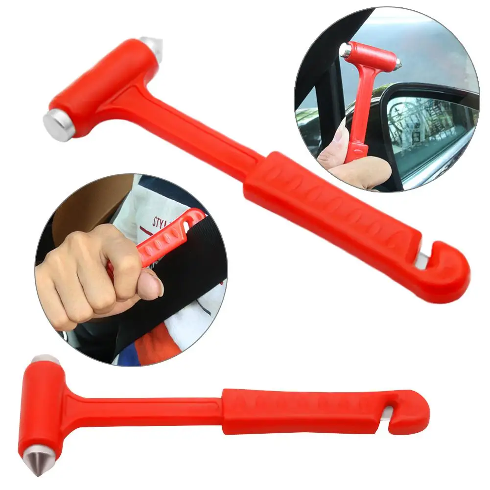 2 in 1 Emergency Escape Tool Mini Car Safety Hammer Fire Emergency Window Breaker Knocking Glass Belt Cutter Car Rescue Tool