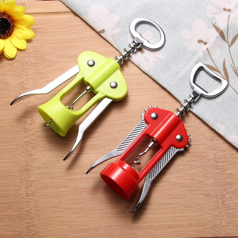 

Stainless Steel Butterfly Corkscrew Red Wine Two-prong Cork Remover Puller Wing Type Waiter's Friend Wine Bottle Opener