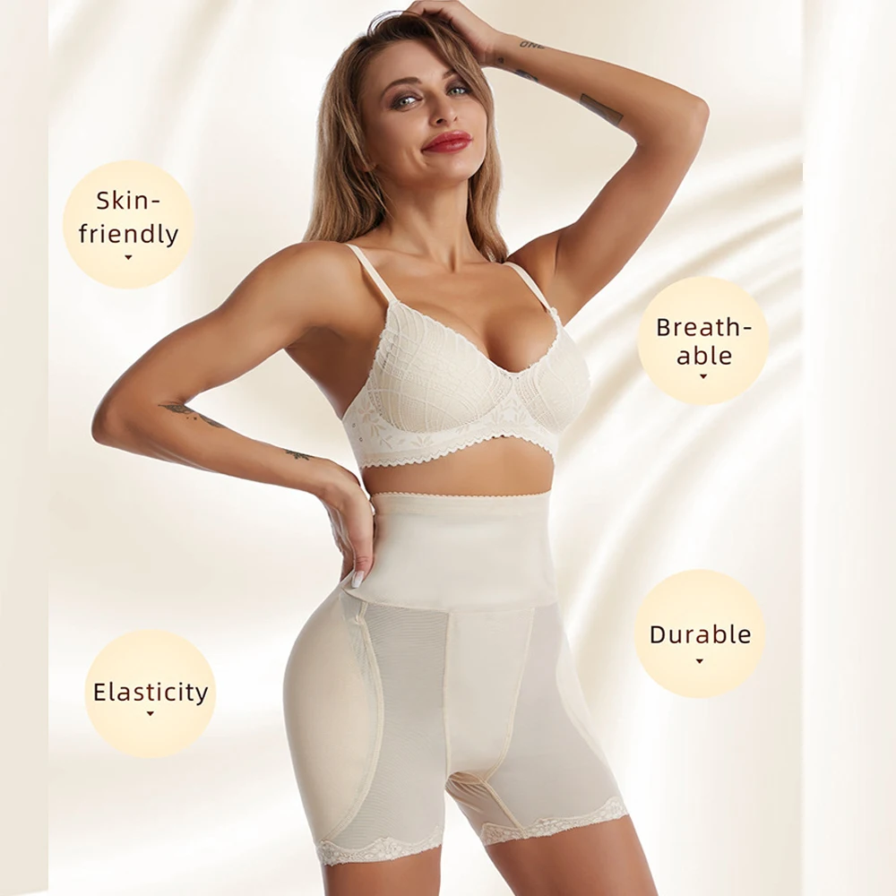 Women Butt Lifter Shapewear Panties High Waist Hip Enhancer Removable Hip Pads Waist Trainer Body Shaper for Buttocks