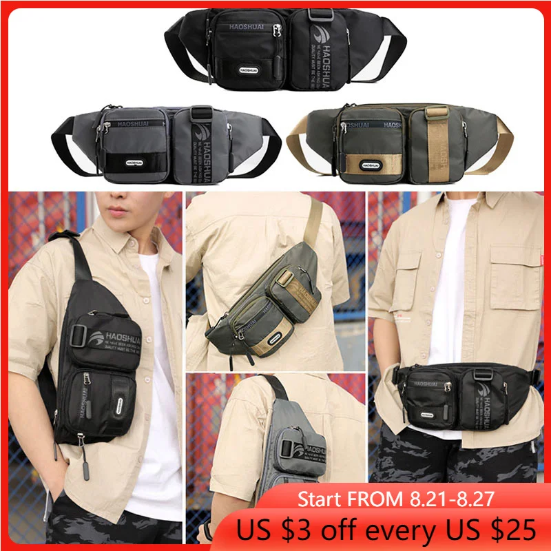

Motorcycle Waist Bag New Fashion Waterproof Nylon Unisex Fanny Pack Casual Riding Hiking Travel Crossbody Chest Shoulder Bags