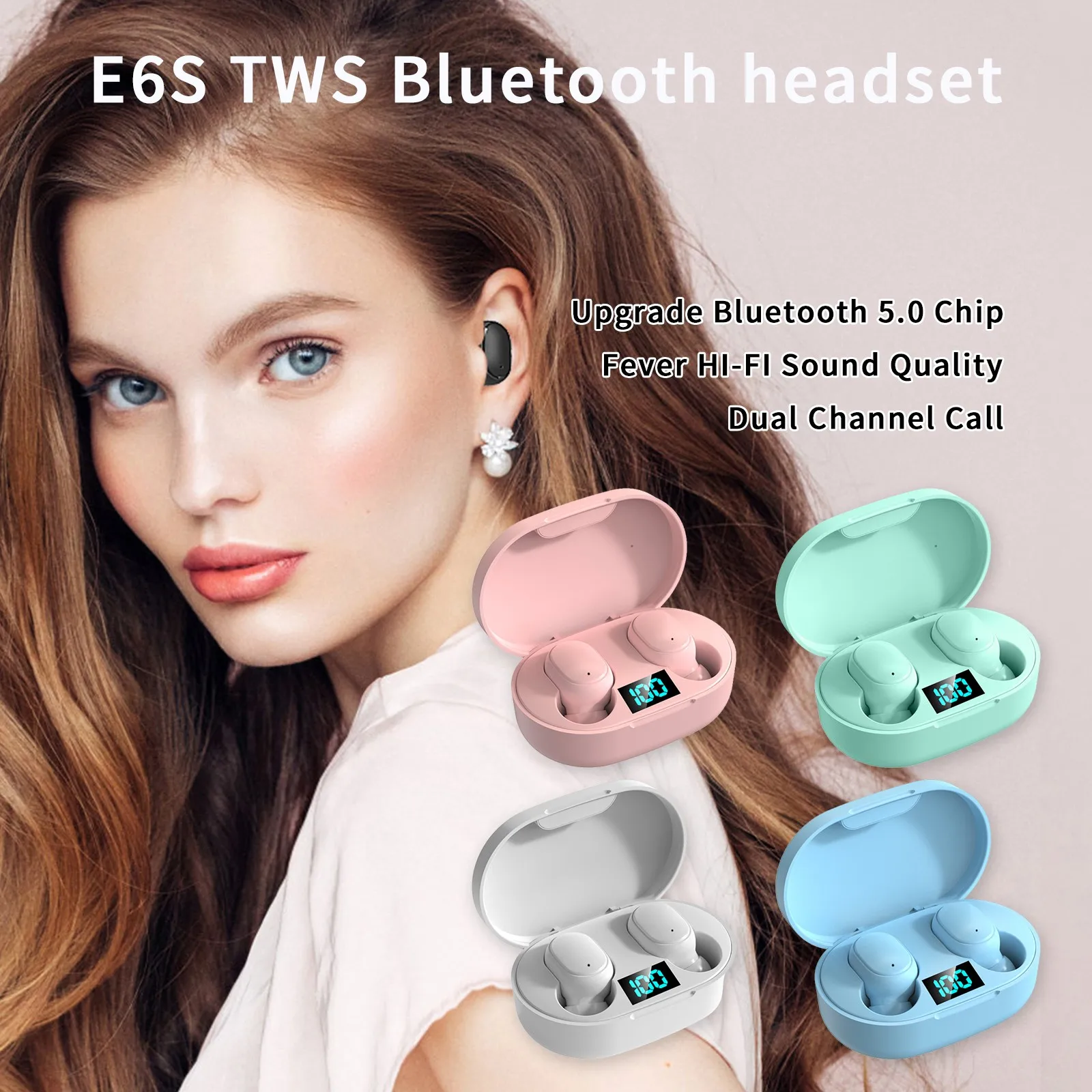 

Беспроводная мини-гарнитура TWS, Bluetooth 5,0, Спортивная гарнитура, портативный зарядный бокс для телефона, Наушники Hi-Fi, iPod Sport # T2