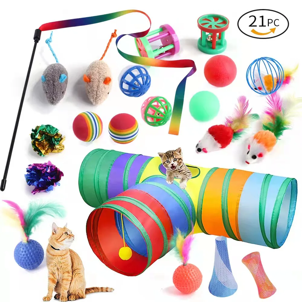 

The Whole Set Is Sold, A Variety Of Pet Sets, Household Cat Toys, Simulation Fish And Mouse Toys, Interactive Pet Supplies