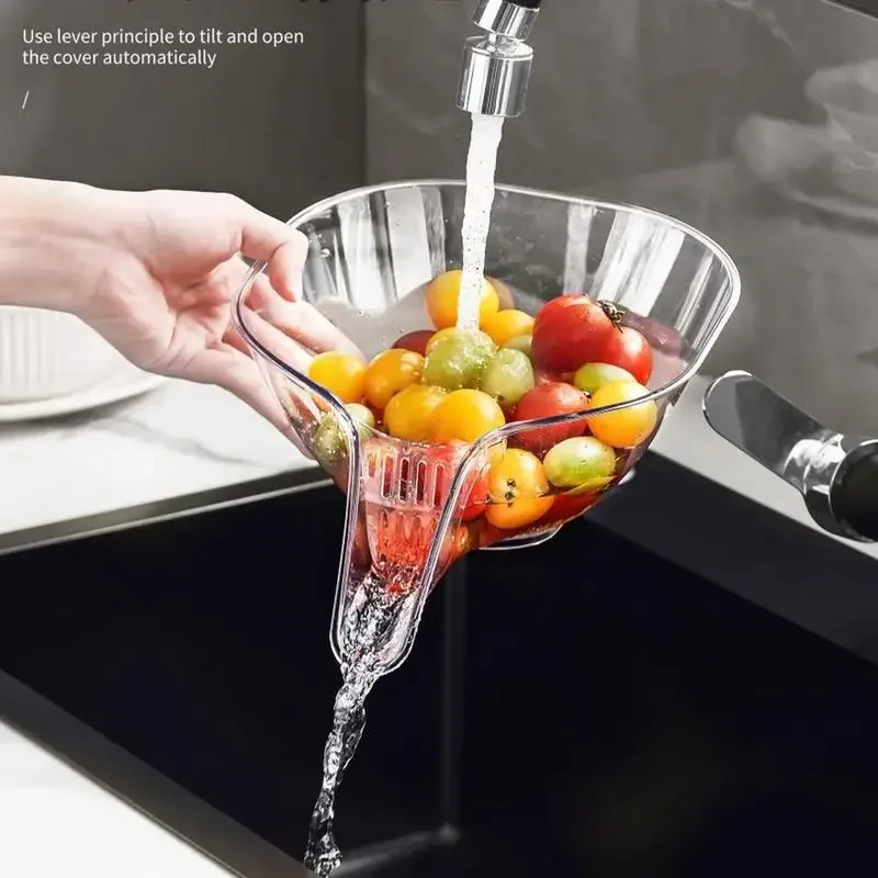 

NEW Kitchen Sink Colander Drain Strainer Basket PET High Quality Multifunctional Vegetable Fruit Washing Strainer Bowl