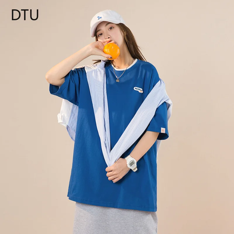 

2022 Spring Summer New Short-sleeved T-shirt Women Cotton All-match Loose Trend Half-sleeved T-shirt