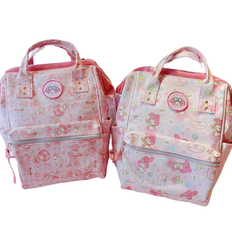 

Sanrio Mymelody Cartoon Pink Backpack Large Capacity Kawaii Casual School Bag for Middle School Students Various Styles