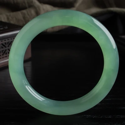 

Ювелирные изделия zheru, натуральный бирманский светло-зеленый браслет из жадеита 54 мм-64 мм, Элегантные украшения принцессы, лучший подарок дл...