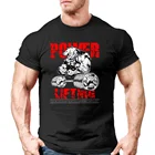 Футболка Power Lift для мужчин, новая брендовая одежда для спортзала anytime, футболка большого размера, дышащая Спортивная одежда для бега, топы, футболка, бестселлер