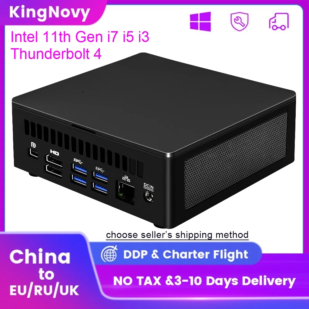 

Kingnovy 11th Gen i7 i5 Compact Computer Thunderbolt 4 NUC Windows 11/10 Mini PC, 2*HDMI DP 8K HTPC Smaller, Lighter, Stronger