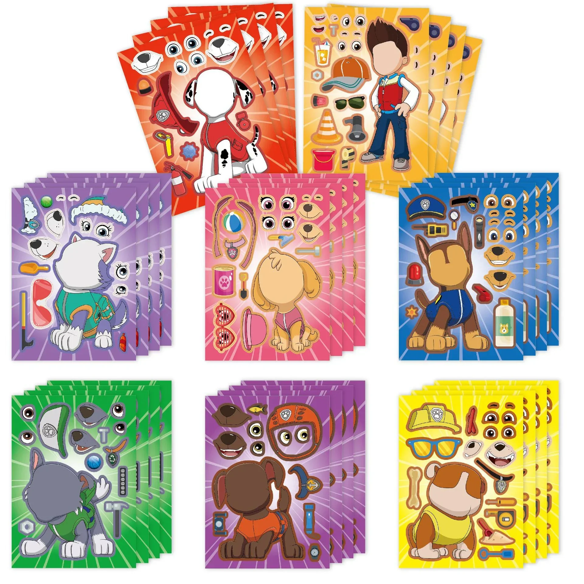 Аниме Щенячий патруль наклейки сделай сам мультяшный маршалл губная голова Скай