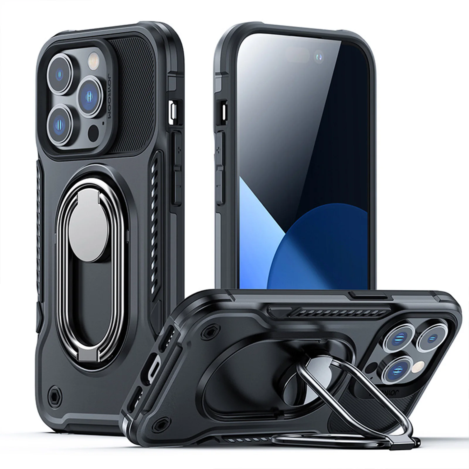 

Luxury Armor Case for iPhone 14 Pro Max with Hidden Holder Kickstand Hybrid Phone Case Rugged Shockproof Cover for iPhone14 Plus