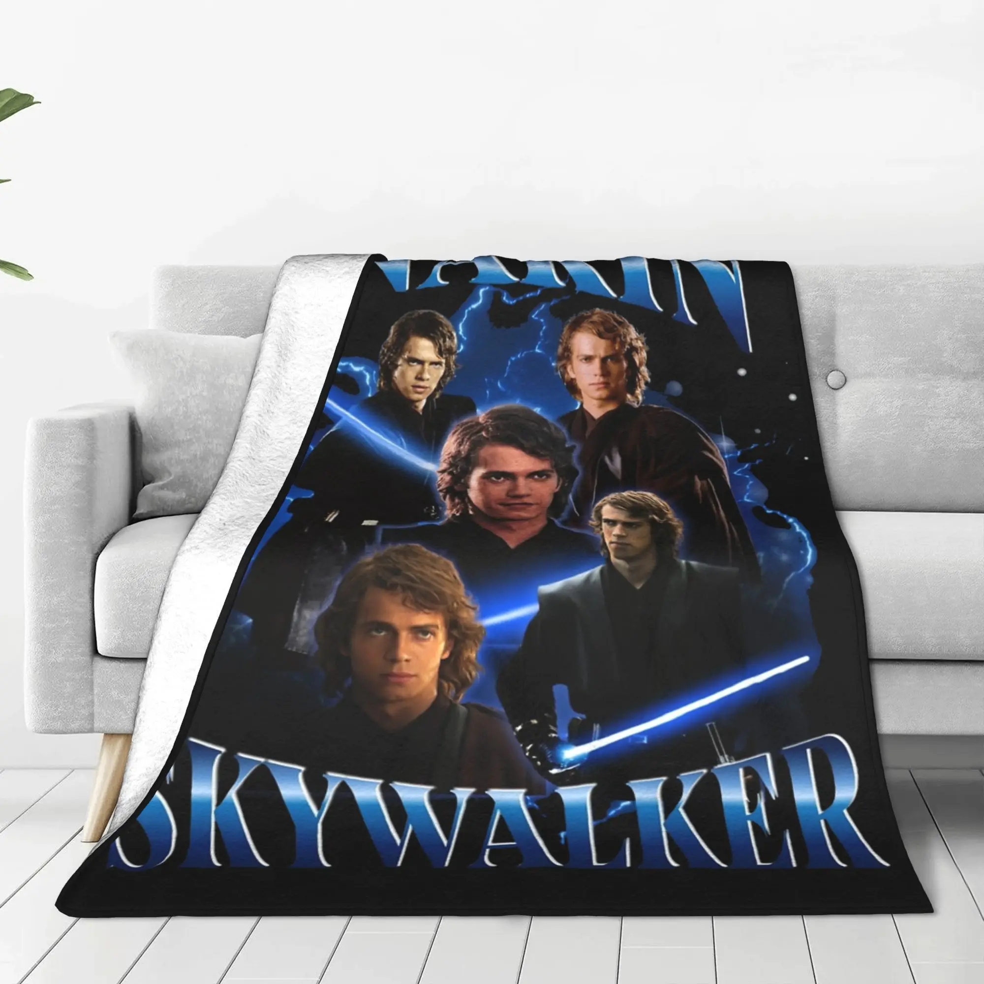 Фото Одеяло Anakin Skywalker Jedi в стиле ретро, коралловое флисовое плюшевое тонкое одеяло с принтом для дивана, дивана, плюшевое тонкое одеяло №2