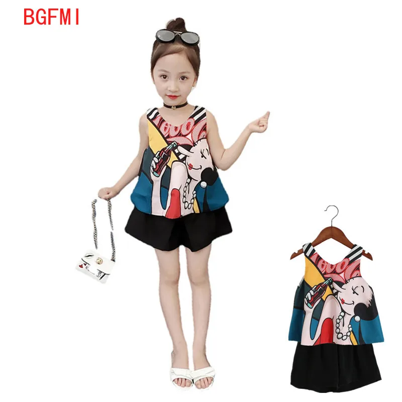 

Thin New Summer clothes suit Short-sleeved top + shorts 2 piece set Teen girls clothing set Boutique Kids clothing outfits