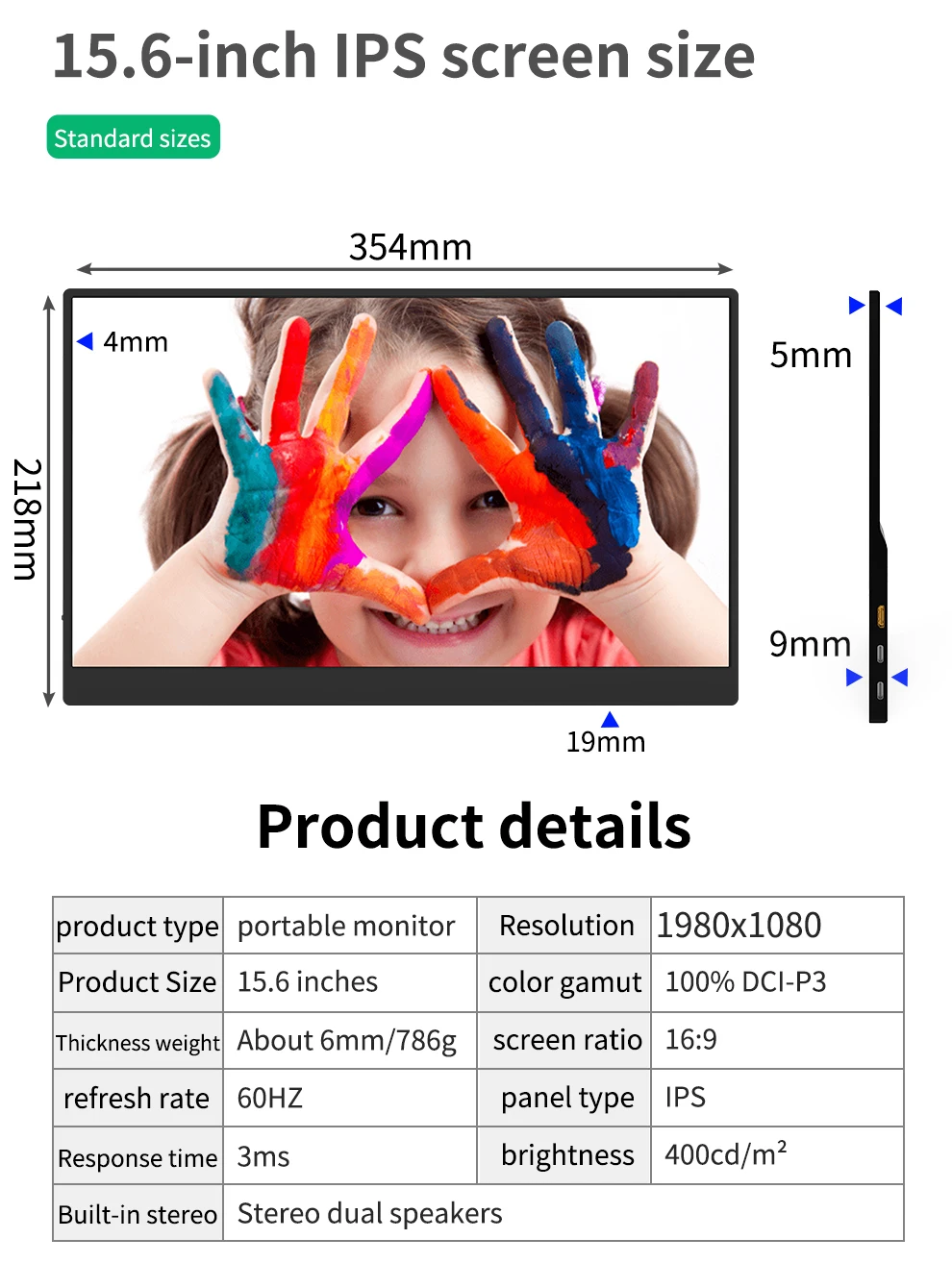 Портативный монитор XOWIN DISPLAY QLED 15 6 дюйма